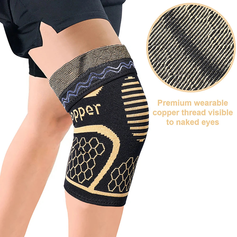 Copper compression knee brace