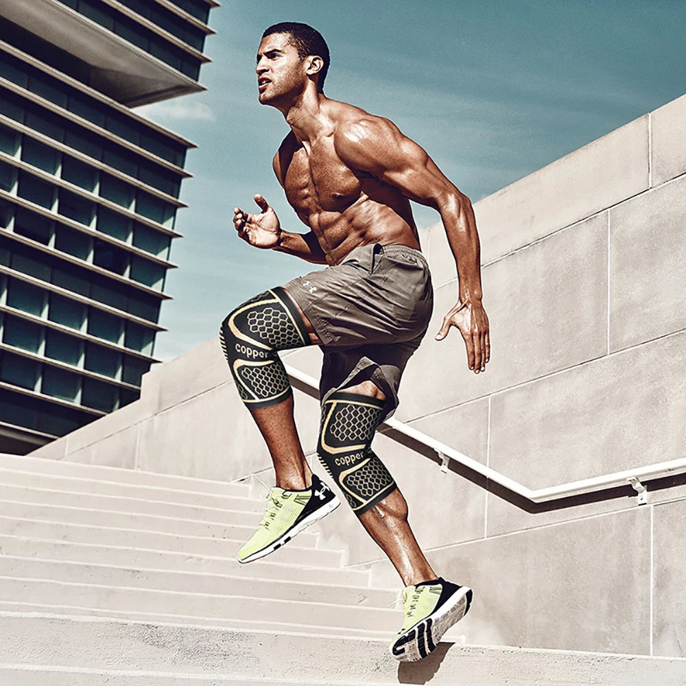 Copper compression knee brace