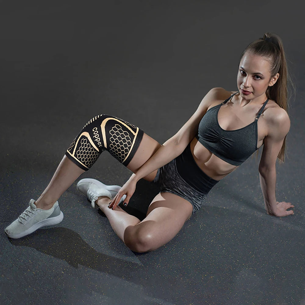 Copper compression knee brace