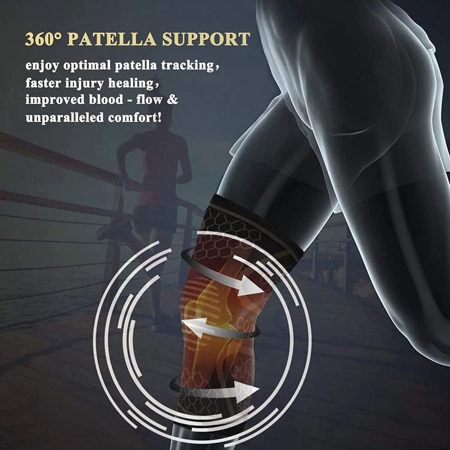 Copper compression knee brace